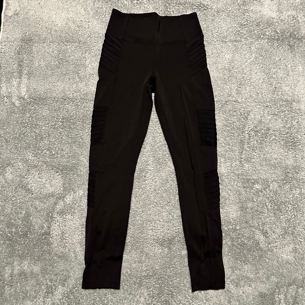 Athleta Leggings Womens Small Delancey Moto Tight Leggings High Rise Black Pants